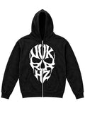 VOKRAHZ SKULL ZIP-UP HOODIE